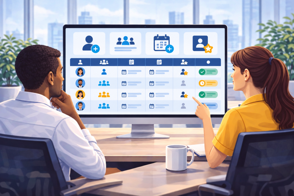 Ilustração sobre Relatório de assentos do Smartsheet ganha novas datas e status de criador, em estilo visual TaskIT